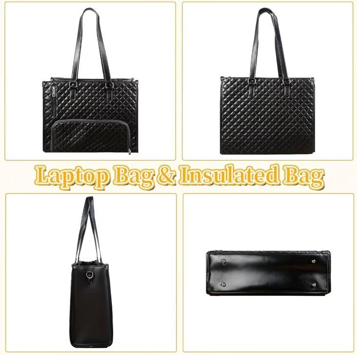 Tote Bag With 15.6-Inch Laptop + Insulated Tiffin Compartment